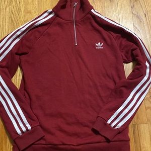ADIDAS HALF ZIP CREW NECK SWEATER WITH POCKET SIZE M